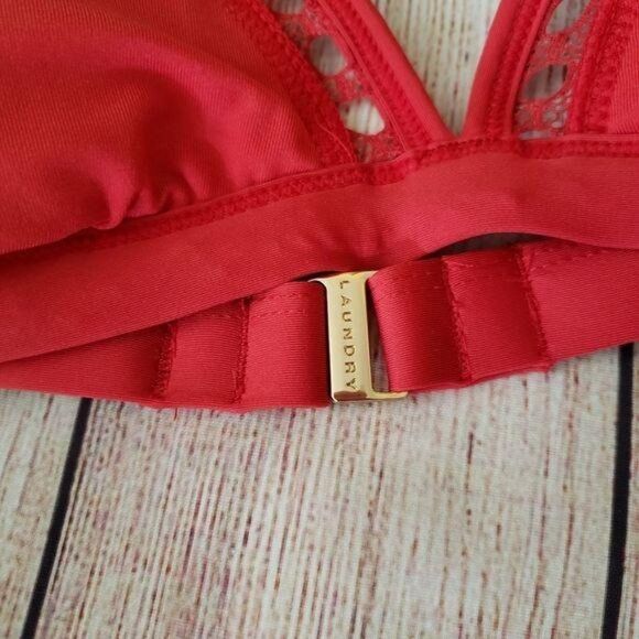 LAUNDRY by Shelli Segal Ruffled Plunge Neck Bralette Top and Bottom Bikini Set - Picture 11 of 15